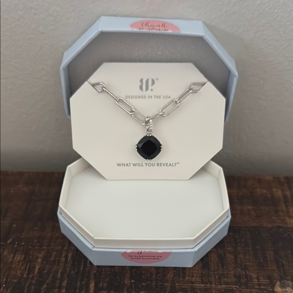 Elegant Black Pendant Necklace By Bomb Party